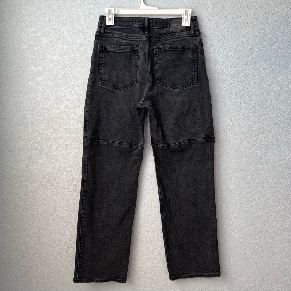 Hollister Ultra High Rise Dad Jean Black Patch Panel W28 L29 Vintage Stretch - Picture 2 of 4